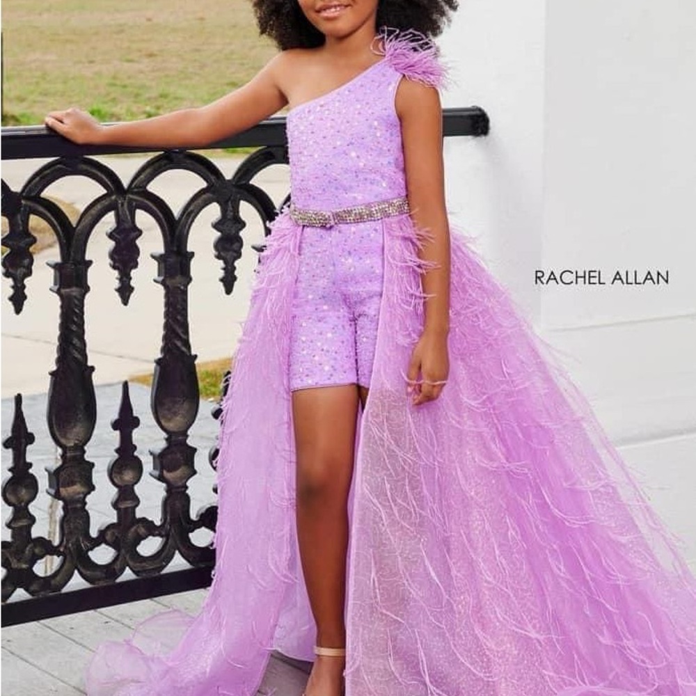 Rachel Allan Kids One-Shoulder Purple Dress fun fashion